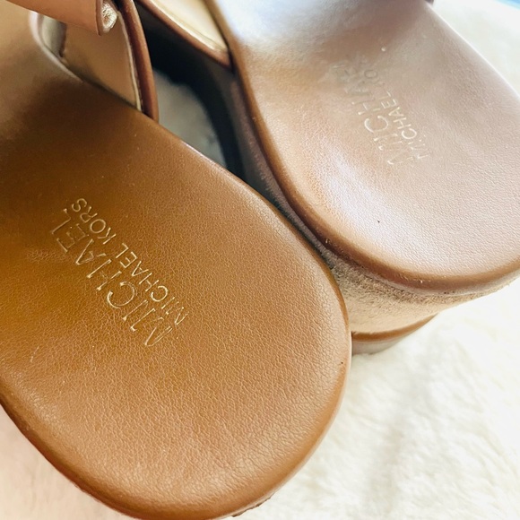 Michael Michael Kors Womens Marlon Leather Flatform Platform Sandals - Picture 4 of 5